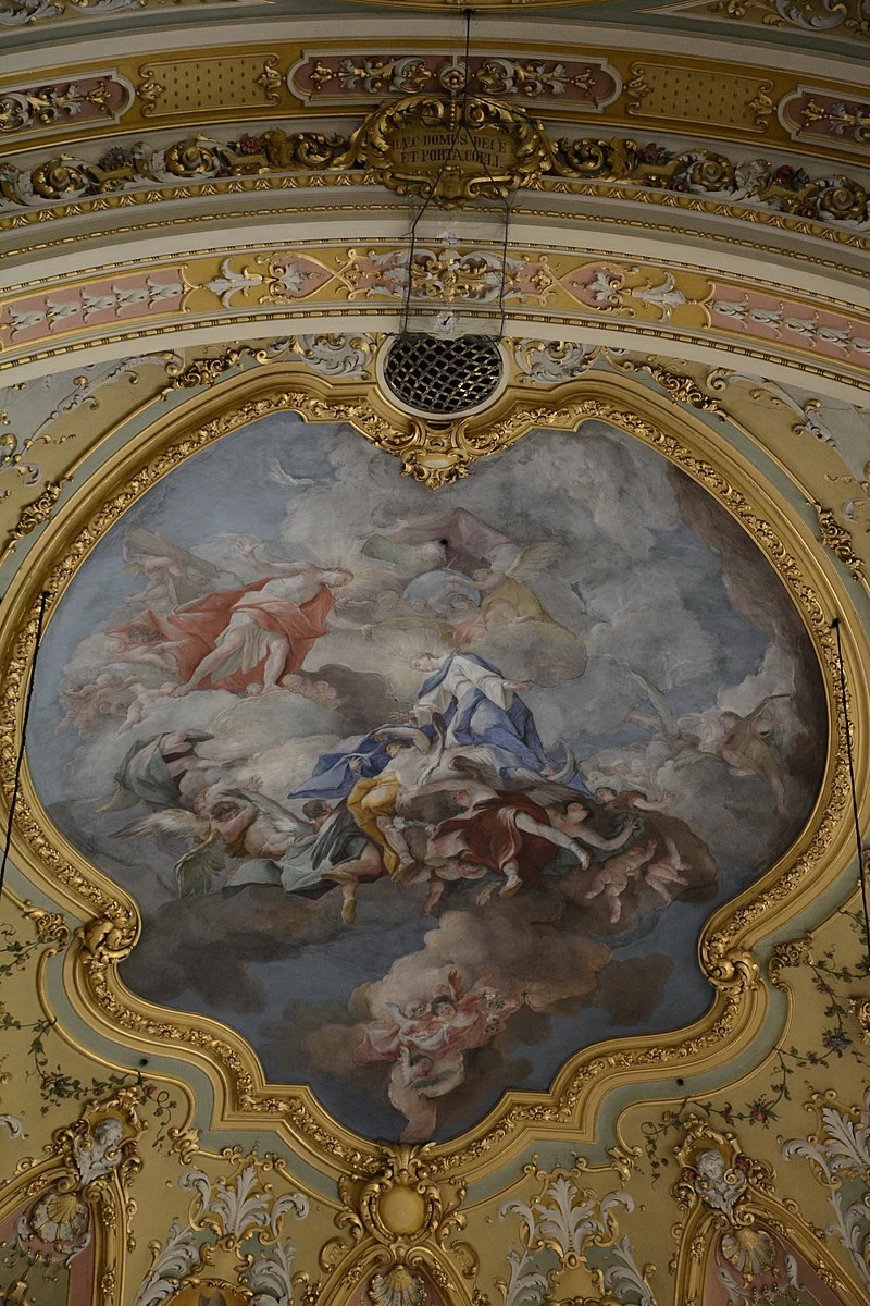 Affresco del soffitto con l'adorazione - dettaglio, Bolzano